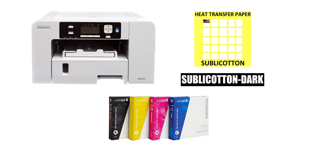 Sawgrass Virtuoso SG500 Sublimation Printer + Sublicotton Paper (Light —